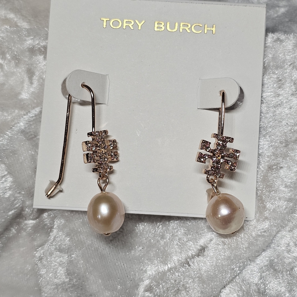 NWOT Toryburch ROSEGOLD Drop earrings - Picture 4 of 4